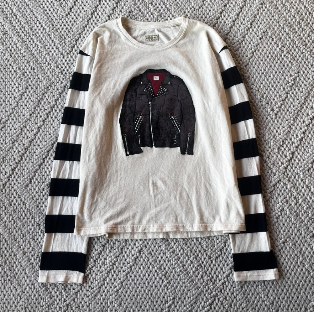 Kapital Ivory Black Striped Jacket Print Longsleeve